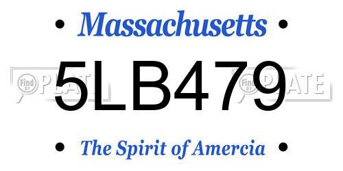 5LB479 Massachusetts License Plate