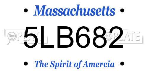 5LB682 Massachusetts License Plate
