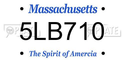 5LB710 Massachusetts License Plate