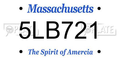 5LB721 Massachusetts License Plate