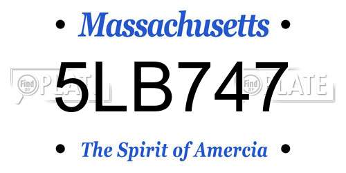 5LB747 Massachusetts License Plate