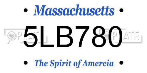 5LB780 Massachusetts License Plate
