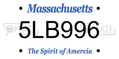 5LB996 Massachusetts License Plate