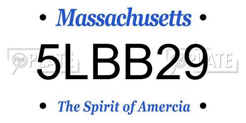5LBB29 Massachusetts License Plate