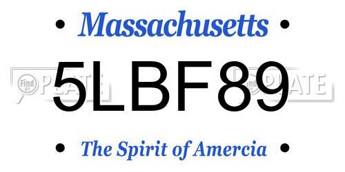 5LBF89 Massachusetts License Plate