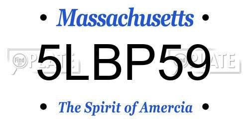 5LBP59 Massachusetts License Plate