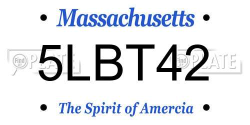 5LBT42 Massachusetts License Plate
