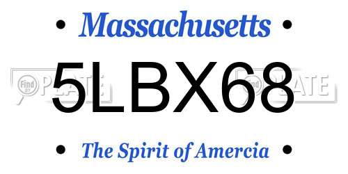 5LBX68 Massachusetts License Plate