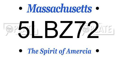 5LBZ72 Massachusetts License Plate