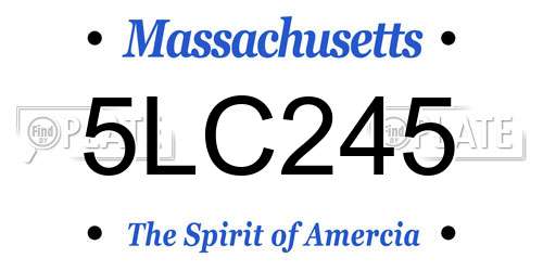 5LC245 Massachusetts License Plate