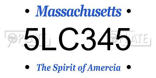 5LC345 Massachusetts License Plate