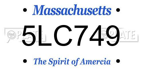 5LC749 Massachusetts License Plate