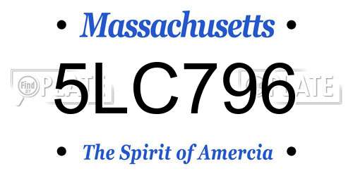 5LC796 Massachusetts License Plate