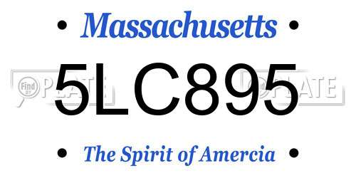 5LC895 Massachusetts License Plate