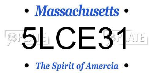 5LCE31 Massachusetts License Plate