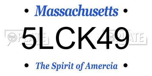 5LCK49 Massachusetts License Plate