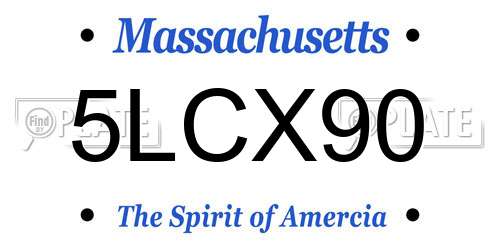 5LCX90 Massachusetts License Plate