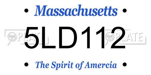 5LD112 Massachusetts License Plate