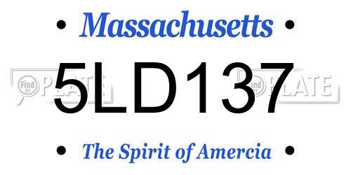 5LD137 Massachusetts License Plate