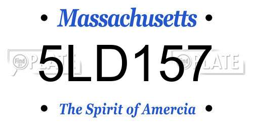 5LD157 Massachusetts License Plate