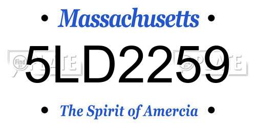 5LD2259 Massachusetts License Plate