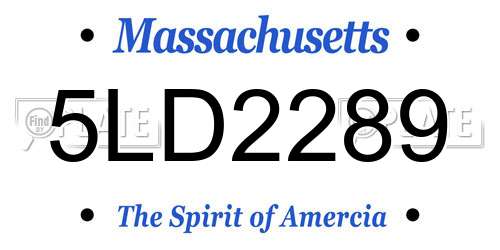 5LD2289 Massachusetts License Plate