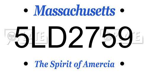 5LD2759 Massachusetts License Plate