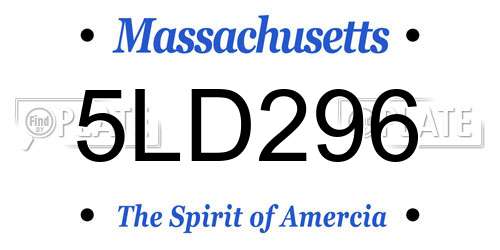 5LD296 Massachusetts License Plate