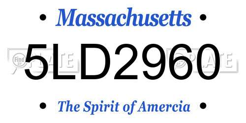 5LD2960 Massachusetts License Plate