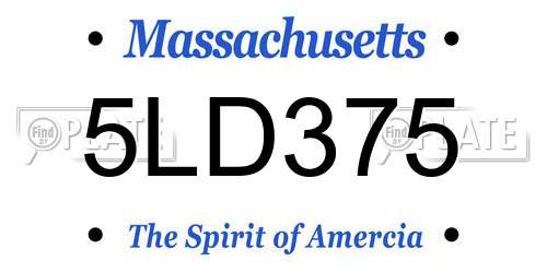 5LD375 Massachusetts License Plate