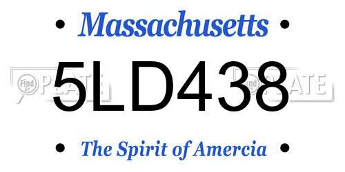 5LD438 Massachusetts License Plate