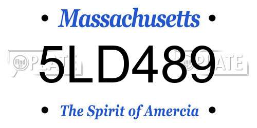 5LD489 Massachusetts License Plate