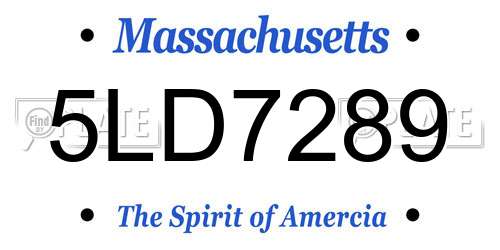 5LD7289 Massachusetts License Plate