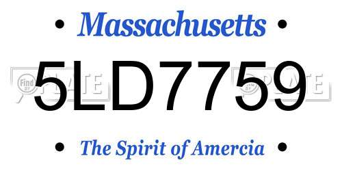 5LD7759 Massachusetts License Plate