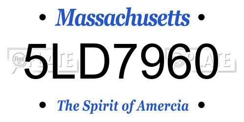 5LD7960 Massachusetts License Plate