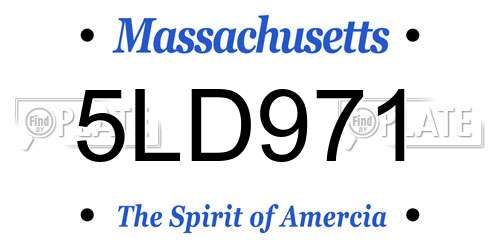 5LD971 Massachusetts License Plate