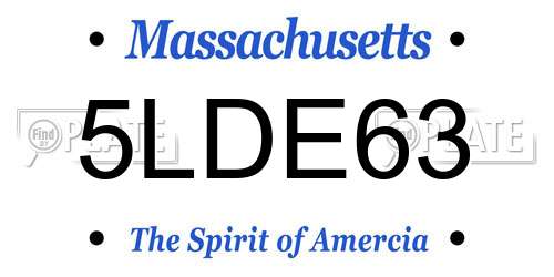 5LDE63 Massachusetts License Plate
