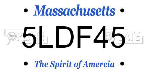5LDF45 Massachusetts License Plate
