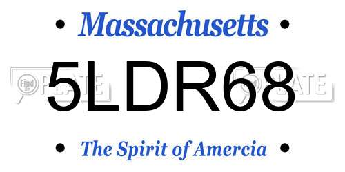 5LDR68 Massachusetts License Plate