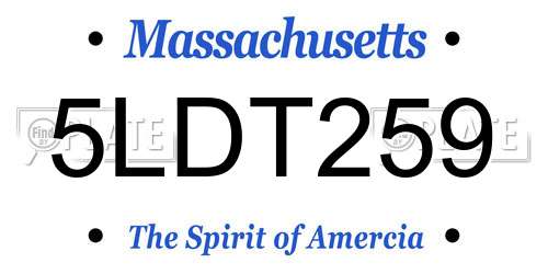 5LDT259 Massachusetts License Plate