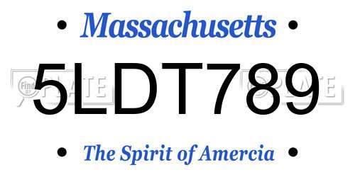 5LDT789 Massachusetts License Plate