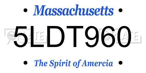 5LDT960 Massachusetts License Plate