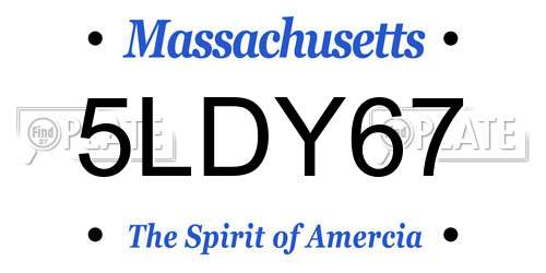 5LDY67 Massachusetts License Plate
