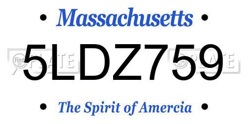 5LDZ759 Massachusetts License Plate