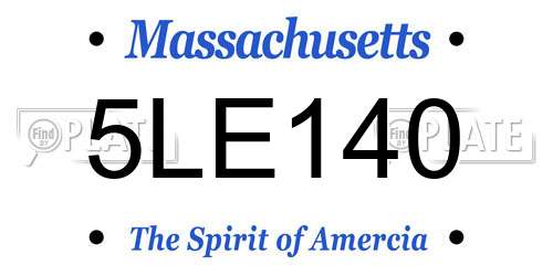 5LE140 Massachusetts License Plate