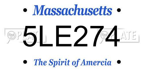 5LE274 Massachusetts License Plate