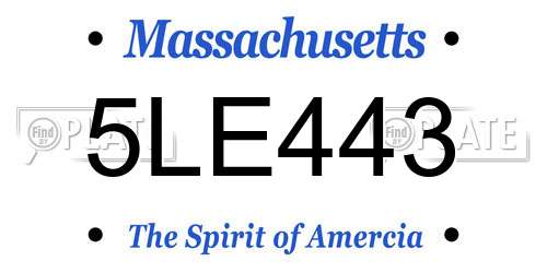 5LE443 Massachusetts License Plate