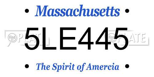 5LE445 Massachusetts License Plate