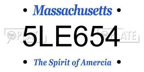 5LE654 Massachusetts License Plate