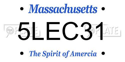 5LEC31 Massachusetts License Plate